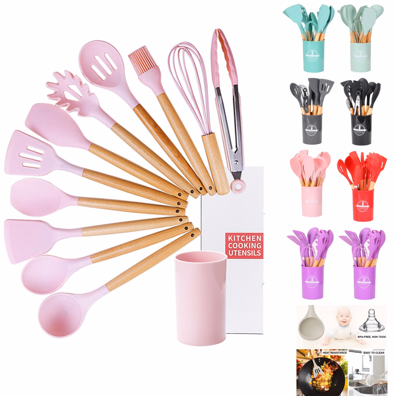 Silicone Cooking Kitchen Utensils Set