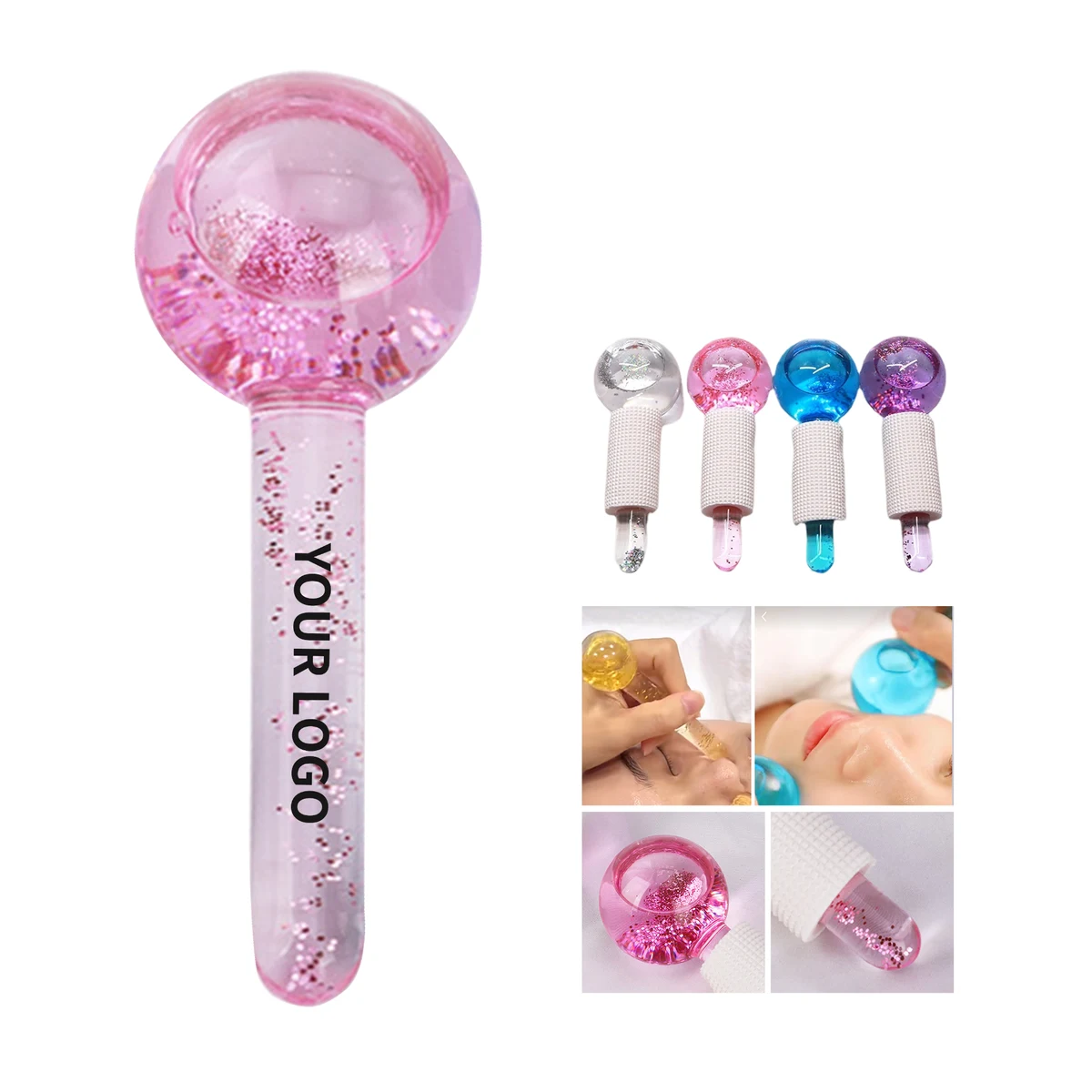 Borosilicate Cooling Face Massage Globe Set 5.3" 1