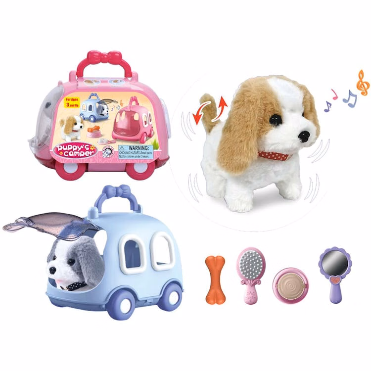 Puppy with Camper Playsets Two Assorted - 6.8"