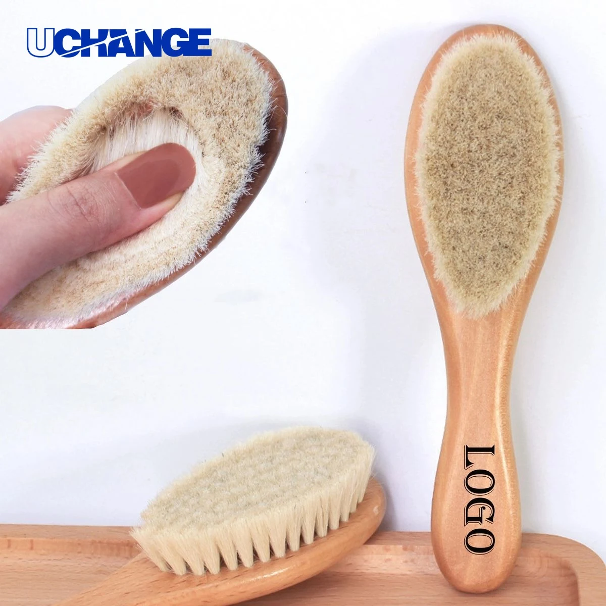 Wooden Baby Powder Goat Hair Body Brush 1