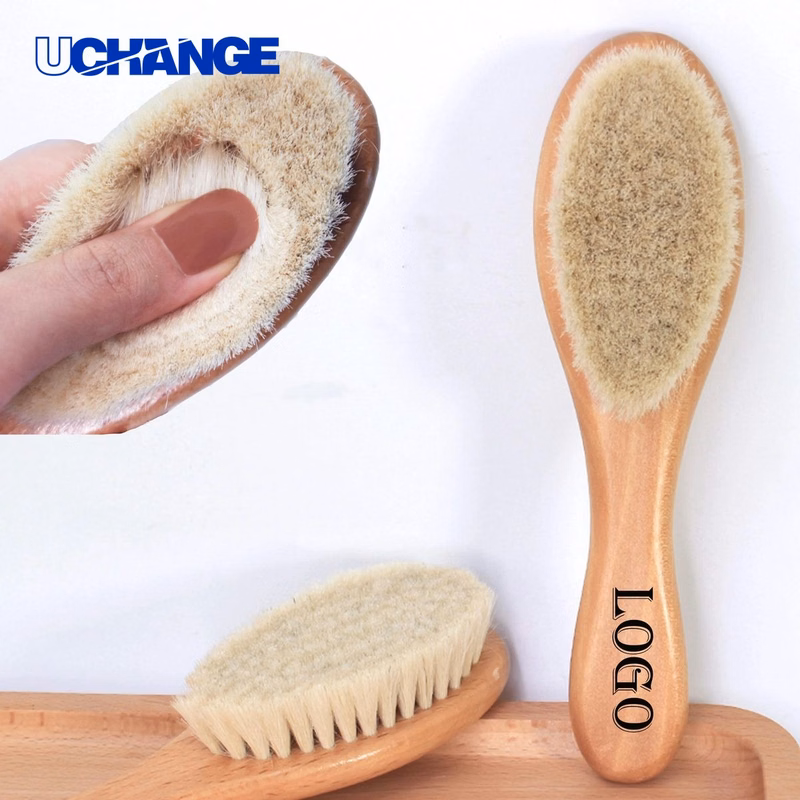 Wooden Baby Powder Goat Hair Body Brush