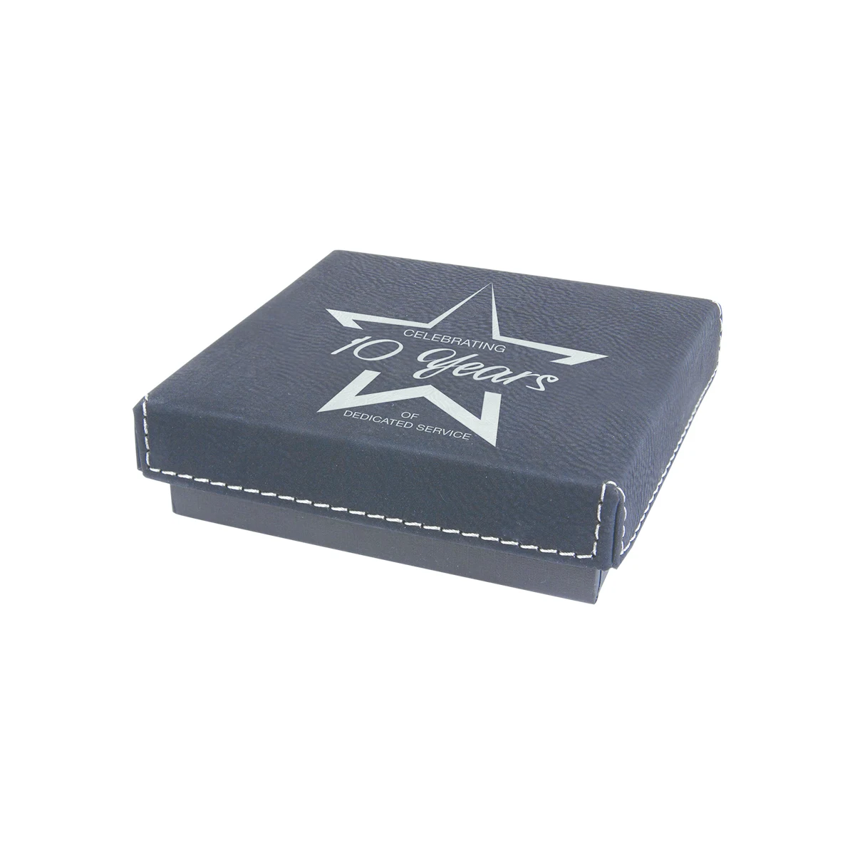 4" x 4" Black/Silver Leatherette Medal Box 1