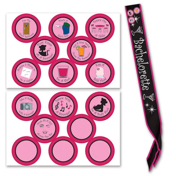 Bachelorette Satin Sash with Badges 1