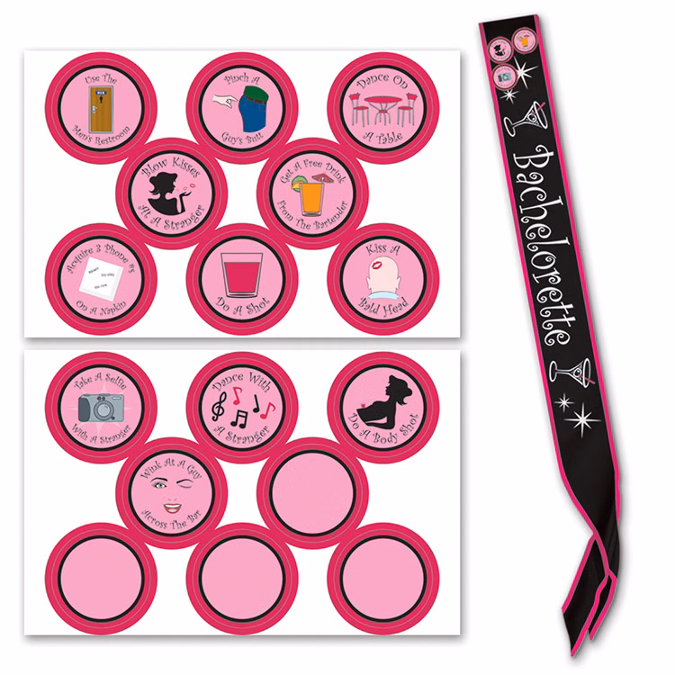 Bachelorette Satin Sash with Badges