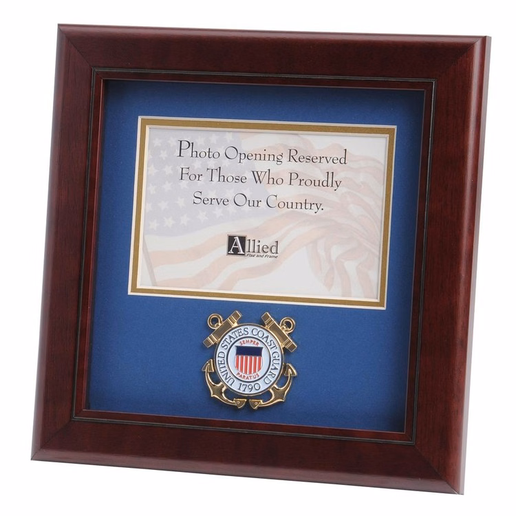 U.S. Coast Guard Medallion 4-Inch by 6-Inch Landscape Picture Frame