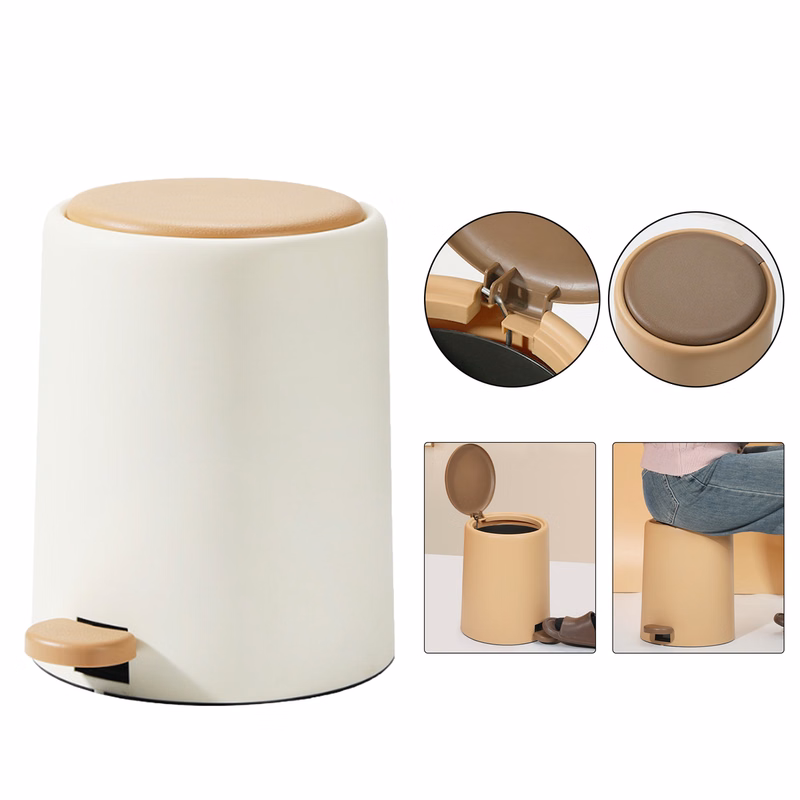 Pedal Flip-Lid Seat Trash Can