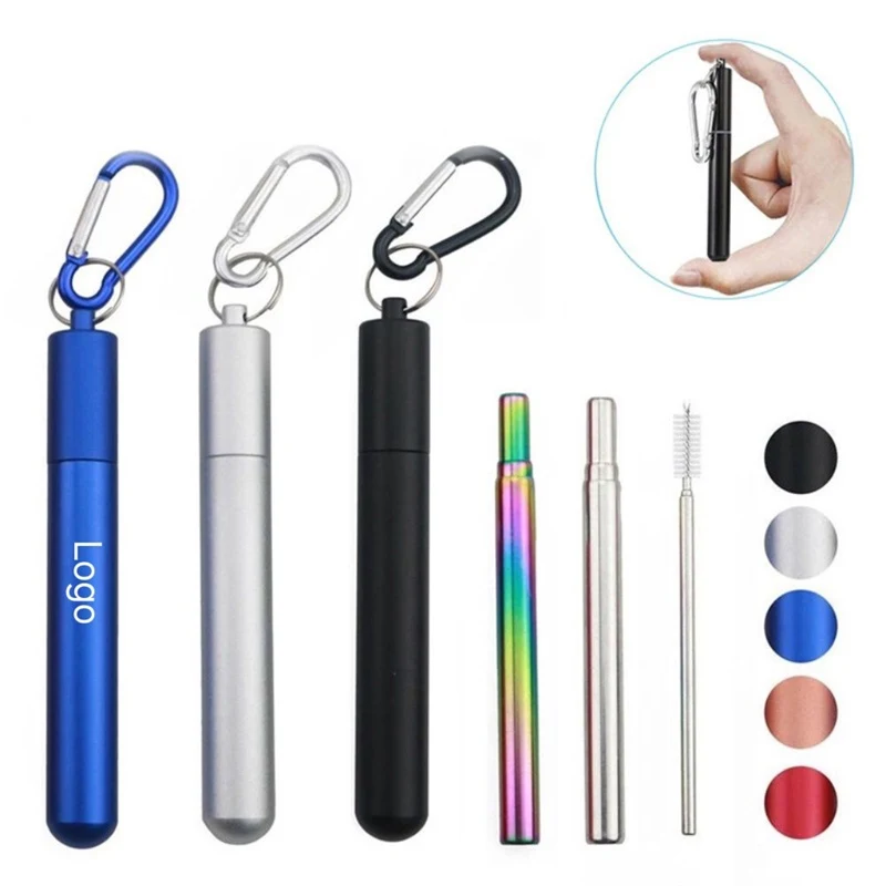 Reusable Folding Straw W/ Metal Case 1