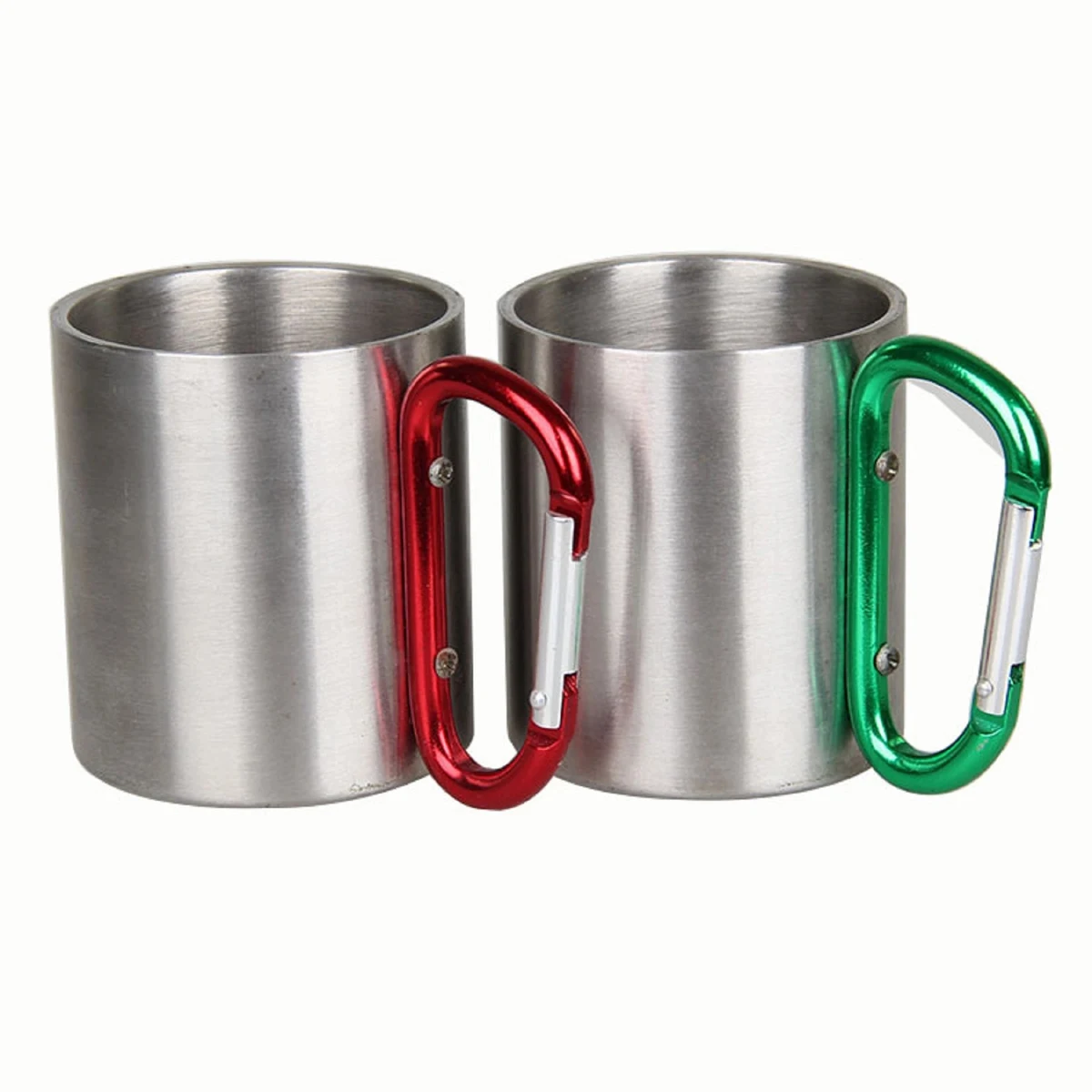 10 OZ Stainless Steel Travel Mug with Carabiner Handle 1