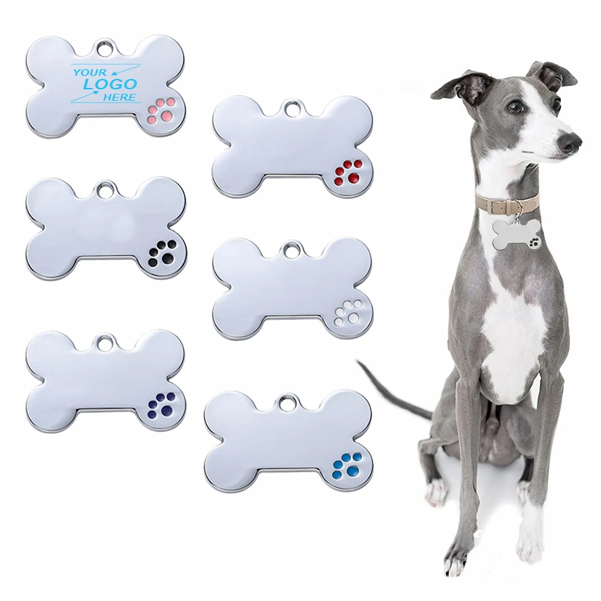 Personalized Bone Shape Metal Dog Tag 1