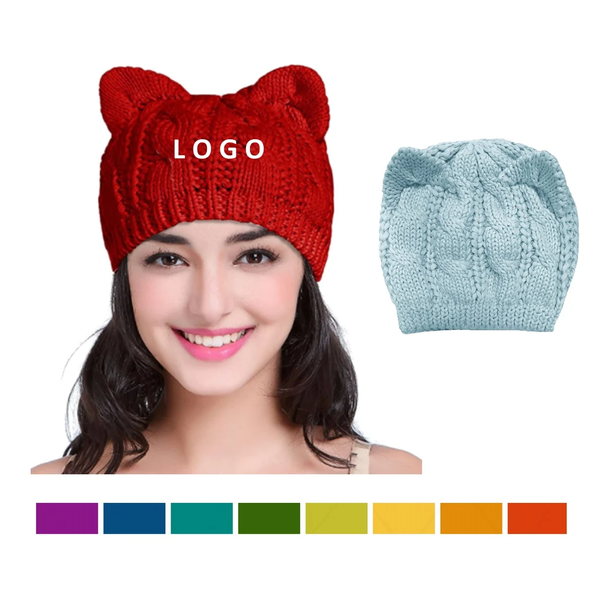 Kid Cat Ear Knitted Beanie 1