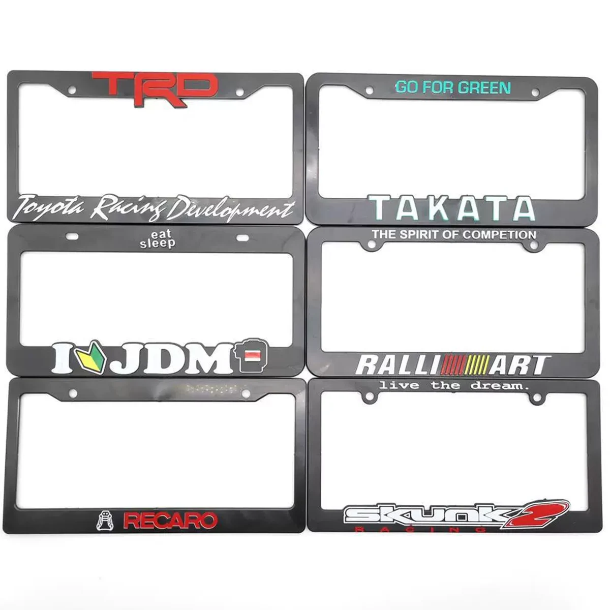Custom 4 Holes Full Color Aluminum Alloy License Plate Frame Straight Bottom 12.2"L X 6.3"W 1