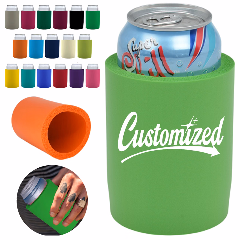 Custom NBR Foam Can Cooler Sleeve in Assorted Colors