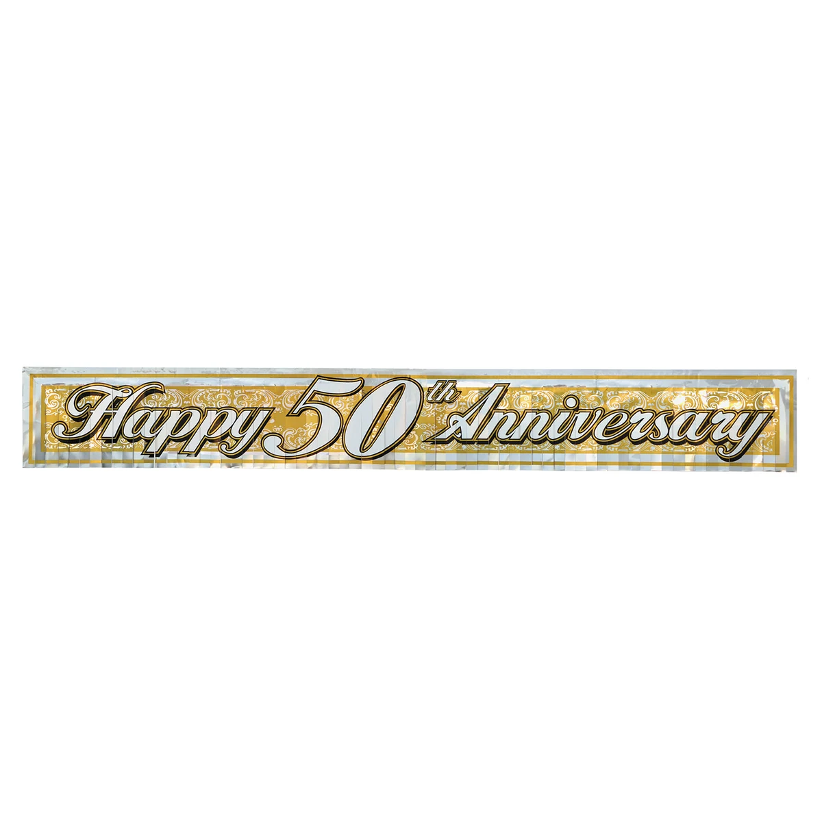 Metallic Gold 50th Anniversary Fringe Banner 1