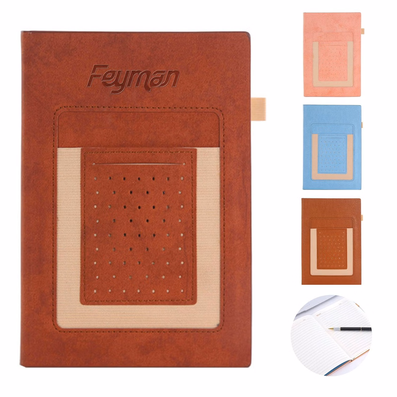 Portable A5 PU Leather Notebook w/ Pocket
