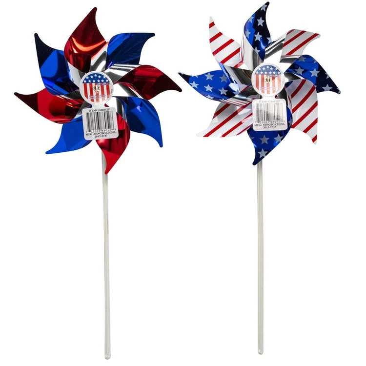 Patriotic Pinwheels - 2 Styles Red White & Blue 1