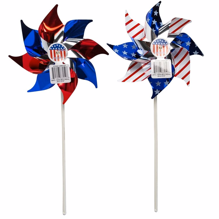 Patriotic Pinwheels - 2 Styles Red White & Blue