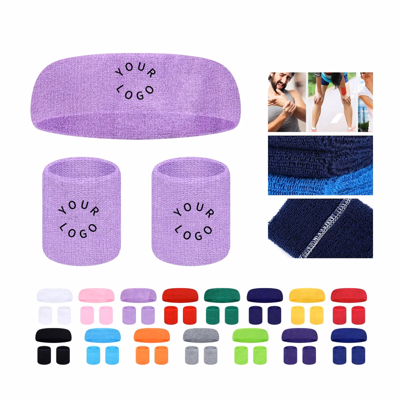 Sports Headband and Wrist Guard Set