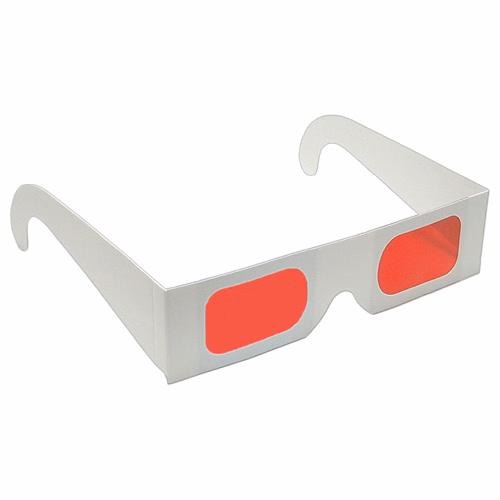 Decoder - Secret Reveal Glasses - White Frame - Red Lenses - Stock