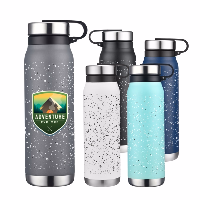 20 oz. Speckled Design Stainless Steel Vacuum Water Bottle w/Twist Lid
