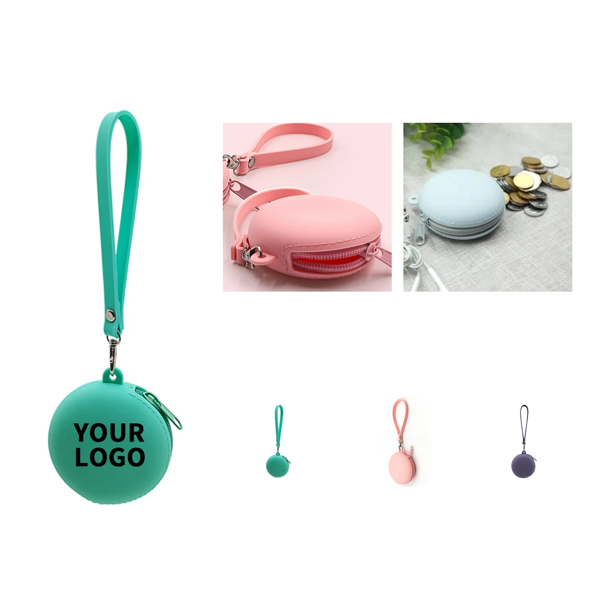 Round Silicone Coin Case 3.2 x 1.4" 1