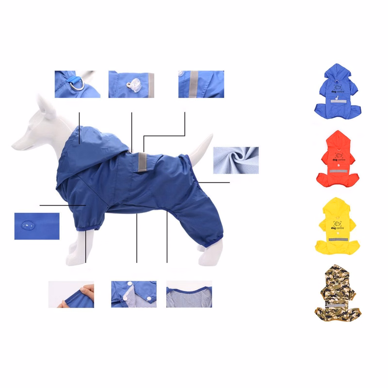 Waterproof Pet Rain Jacket Hoodie Poncho