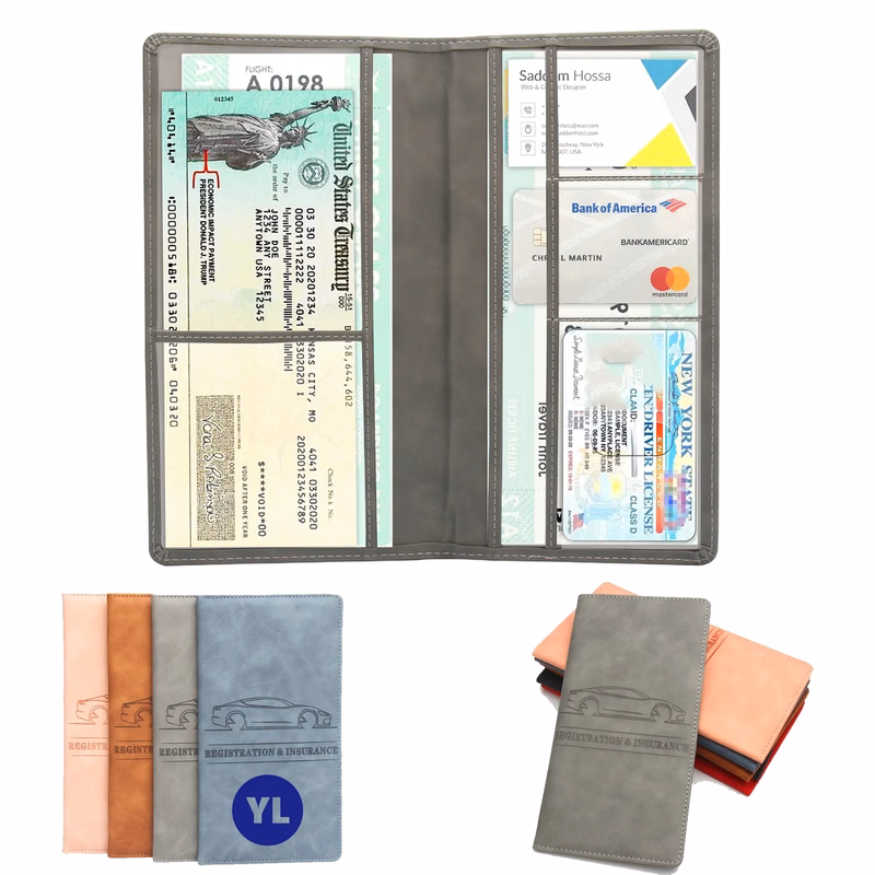 Car Registration Long Insurance Card Holder