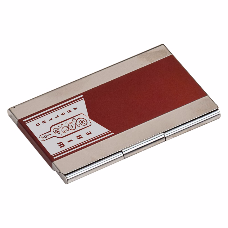 3 3/4" x 2 1/2" Red Business Card Holder