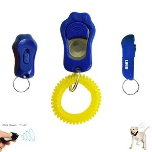 Adjustable Paw Shaped Pet Training Sound Clicker With Key Ring 1