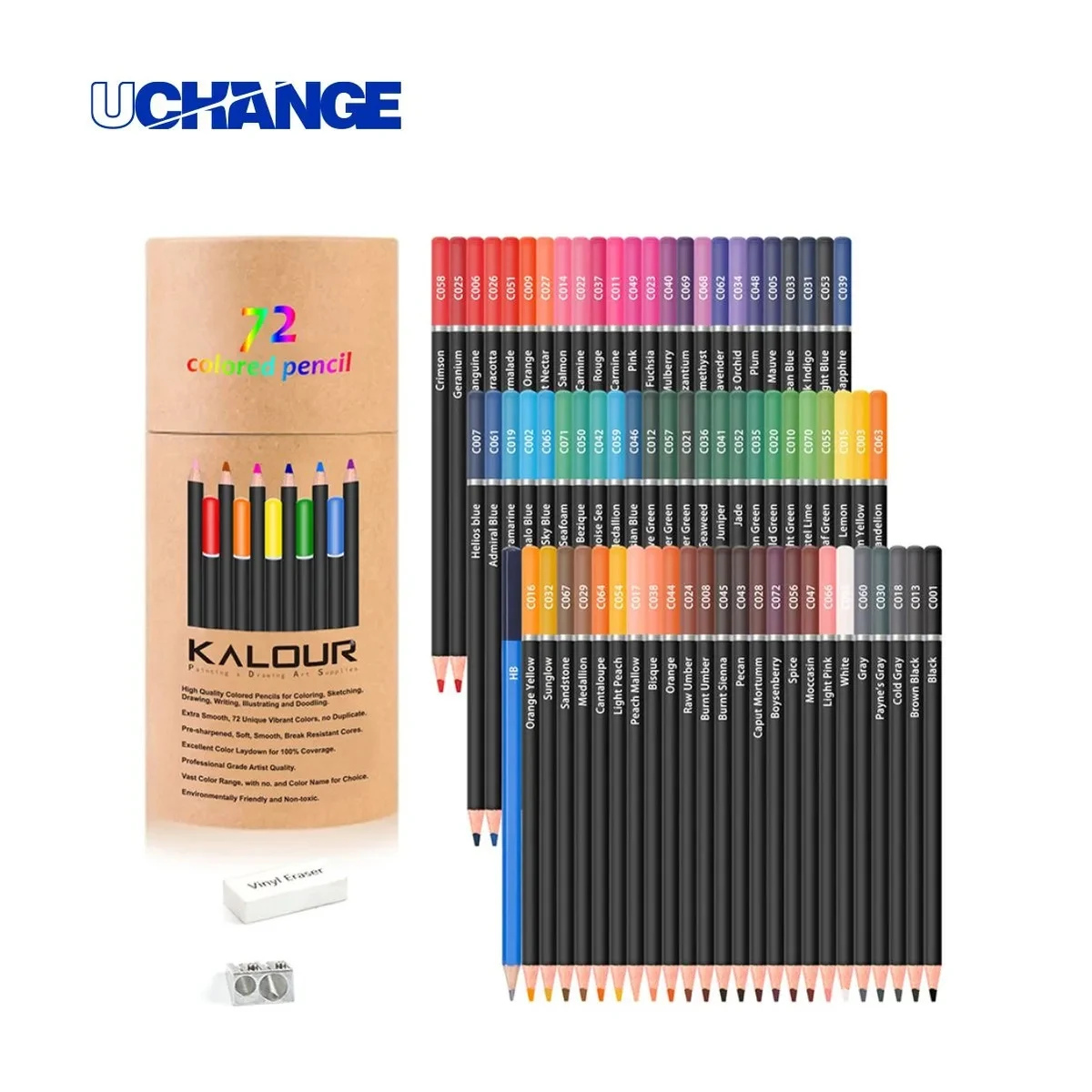 Wood 72 Color Artist Grade Colored Pencil Set With Sharpener 1