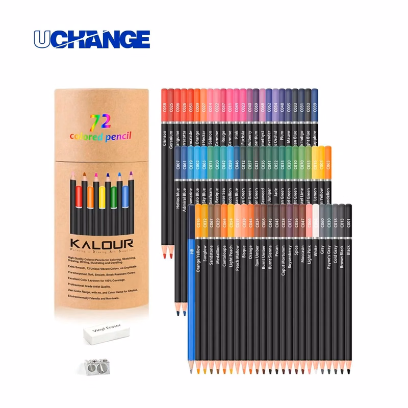 Wood 72 Color Artist Grade Colored Pencil Set With Sharpener