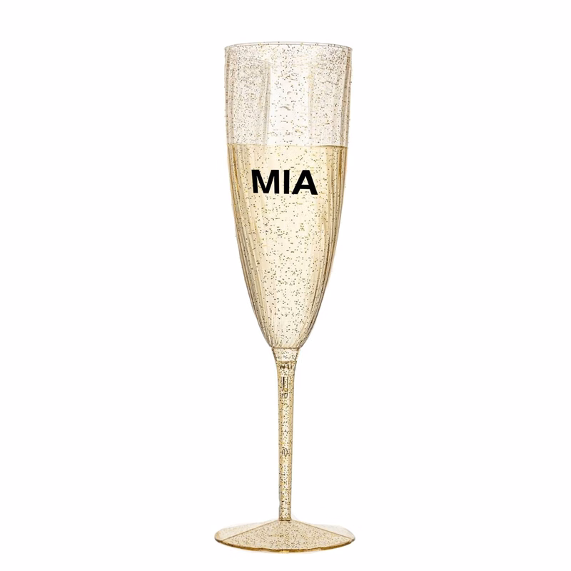 6 oz Glitter Champagne Glass
