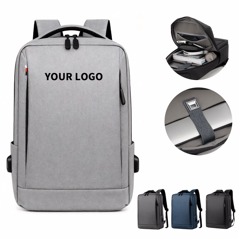 Water Resistant Laptop Daypack With USB Port 12.2 x 4.7 x 7.7"