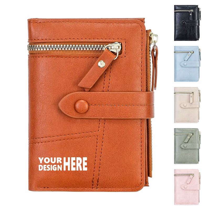 Leather Short Zipper Purse