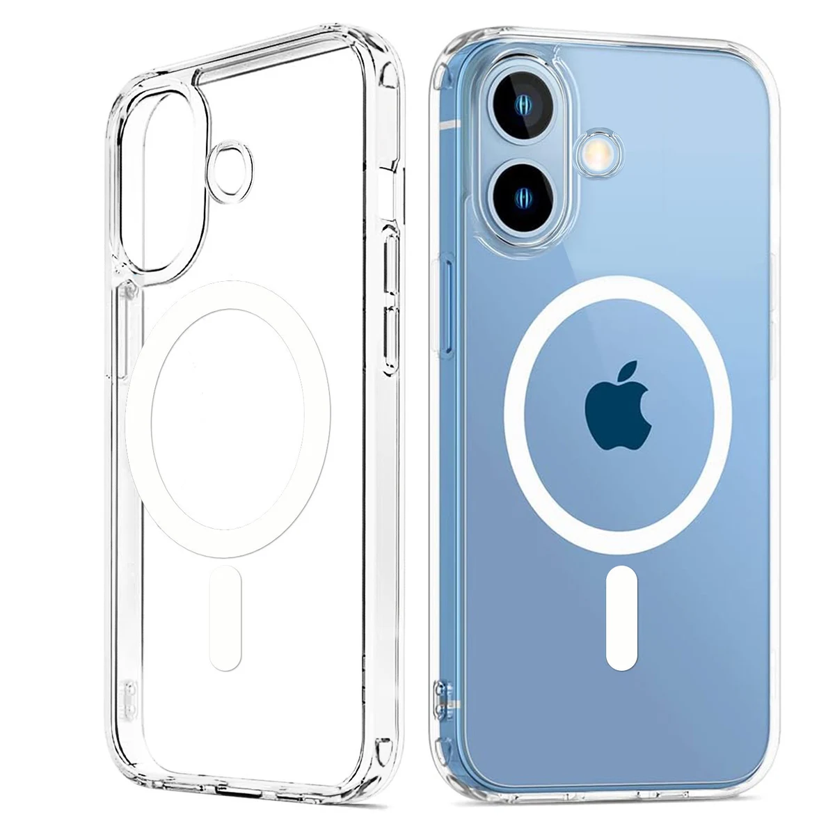 iPhone 16Clear Magnetic Charging Case w/TPU Bumpers 1