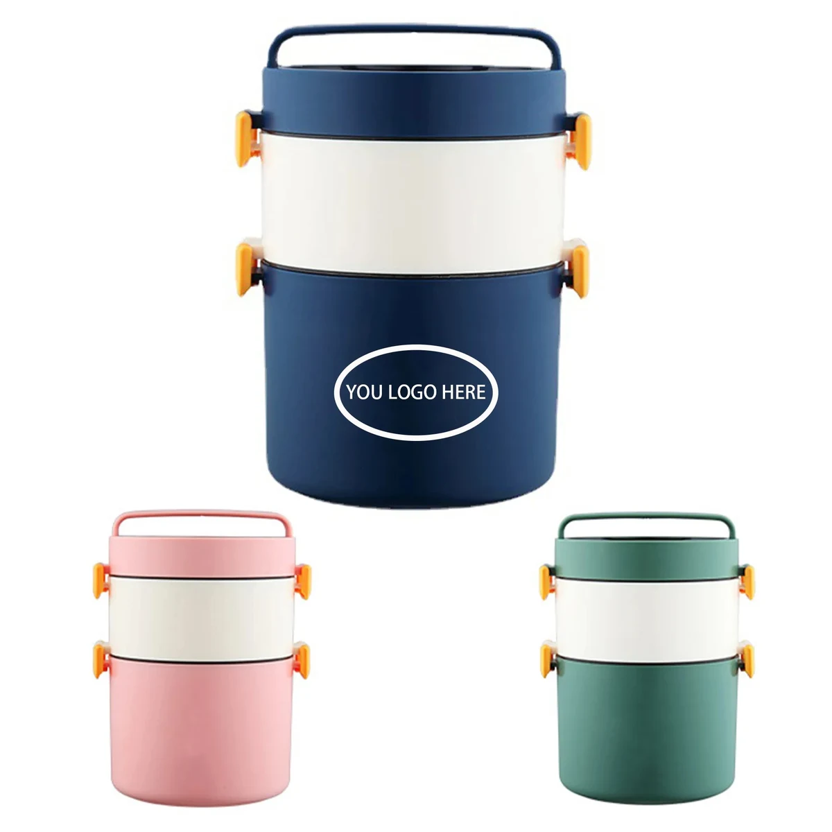 Portable Double-Decker Bento Lunch Box(Full Color) 1
