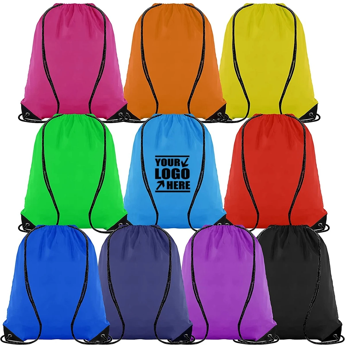 Colorful Drawstring Backpack Bags Pack Cinch Tote for Gym 1