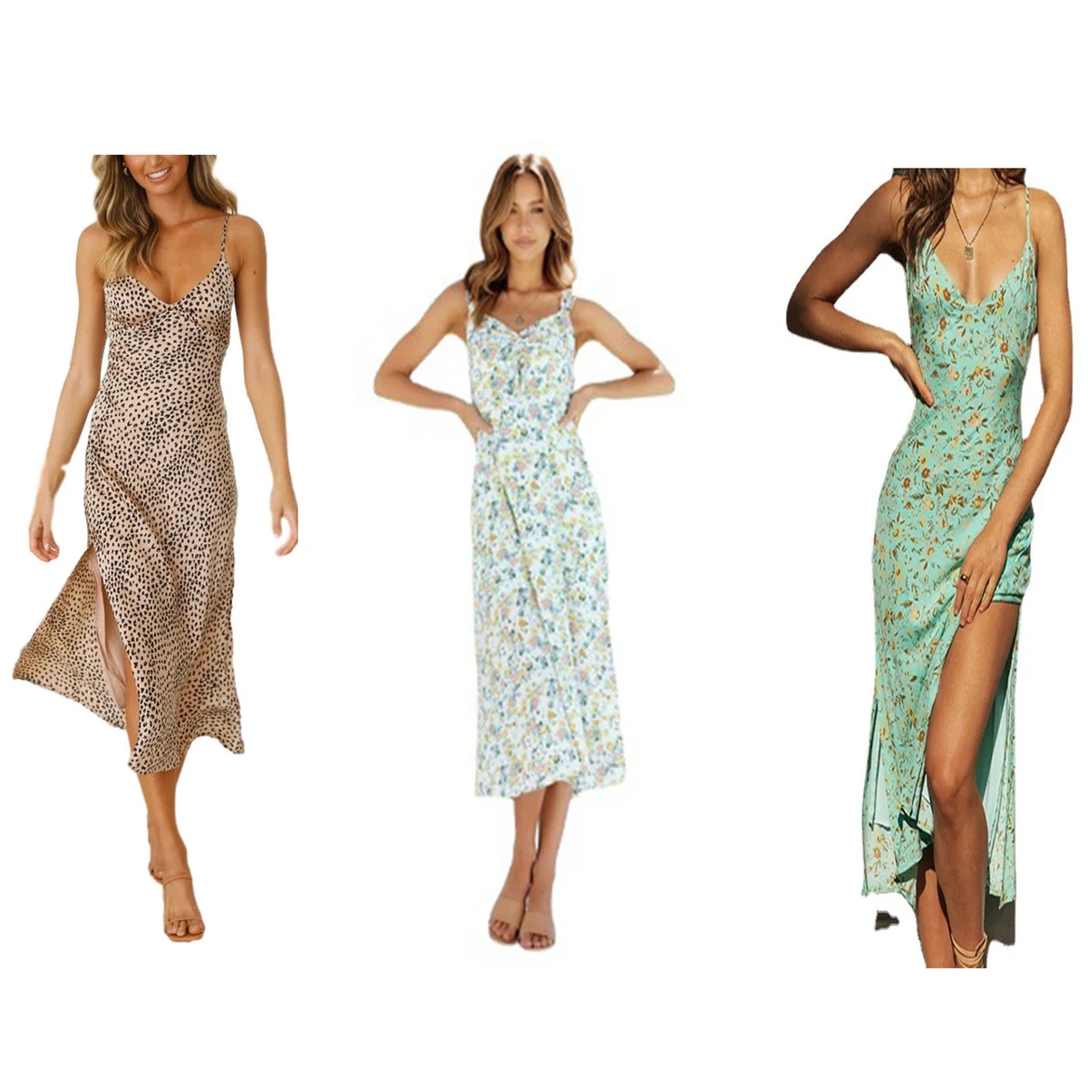 Halter Small Floral Hem Open Dress 1