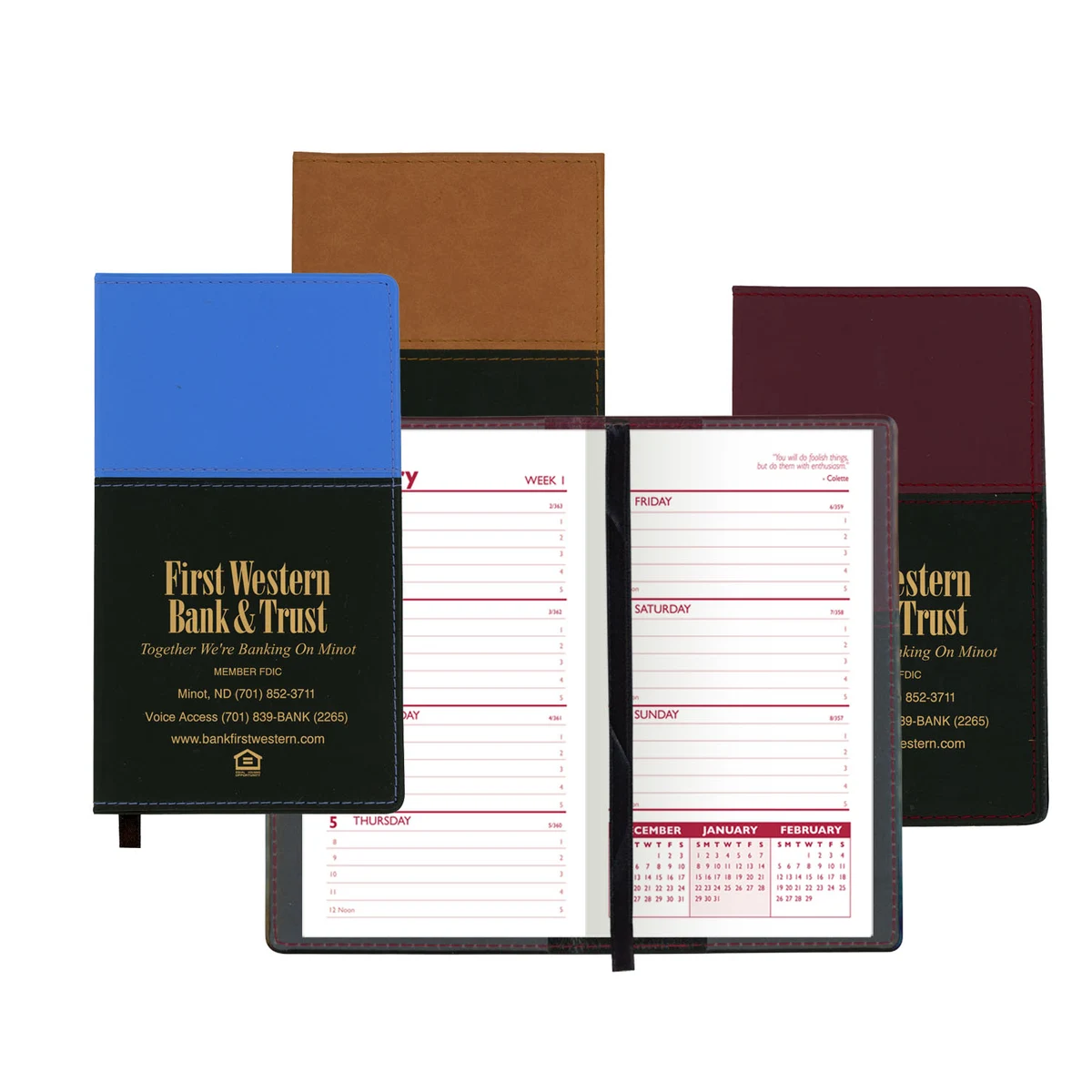 Mystic Series Soft Cover 2 Tone Vinyl Weekly Planner/ no Map / 1 Color 1