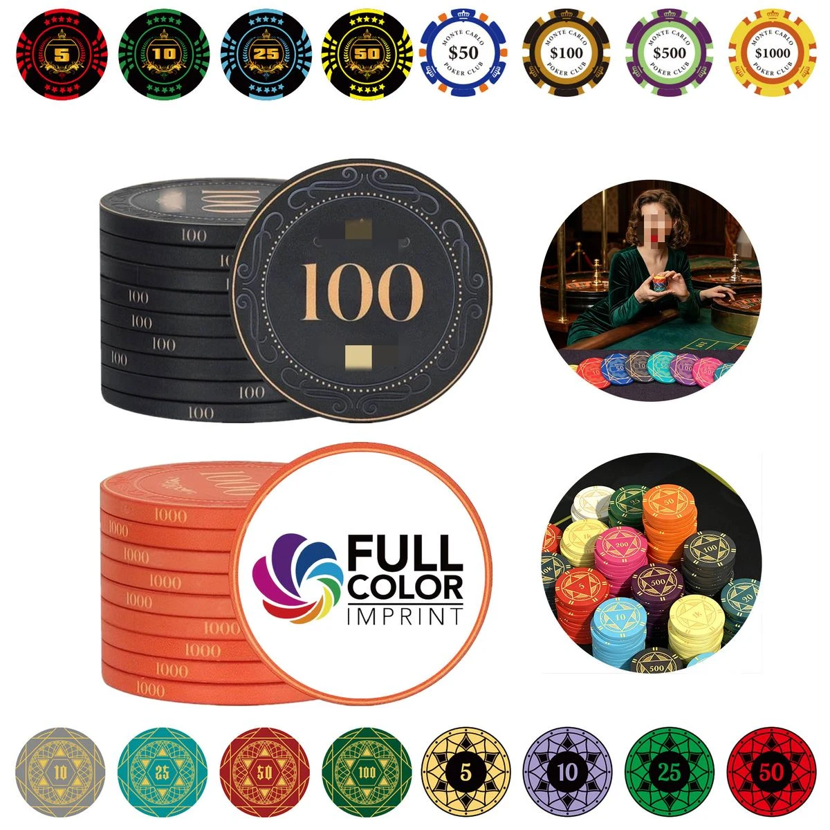 Texas Ceramic Poker Chips 1