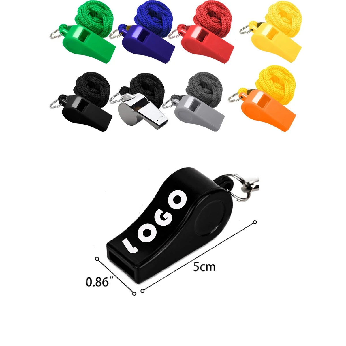 Plastic Whistle with Lanyard 1