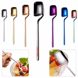 5.62 Inch Square Shaped Spoon With Side Hanger