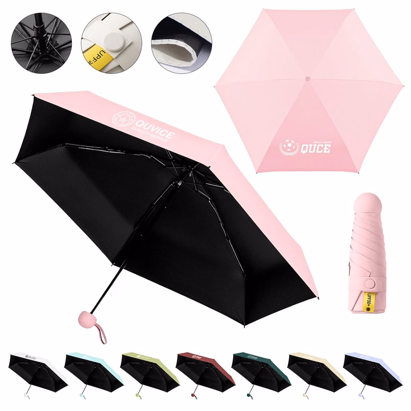 Five-Fold 6-Rib Mini Portable Umbrella For Sun & Rain