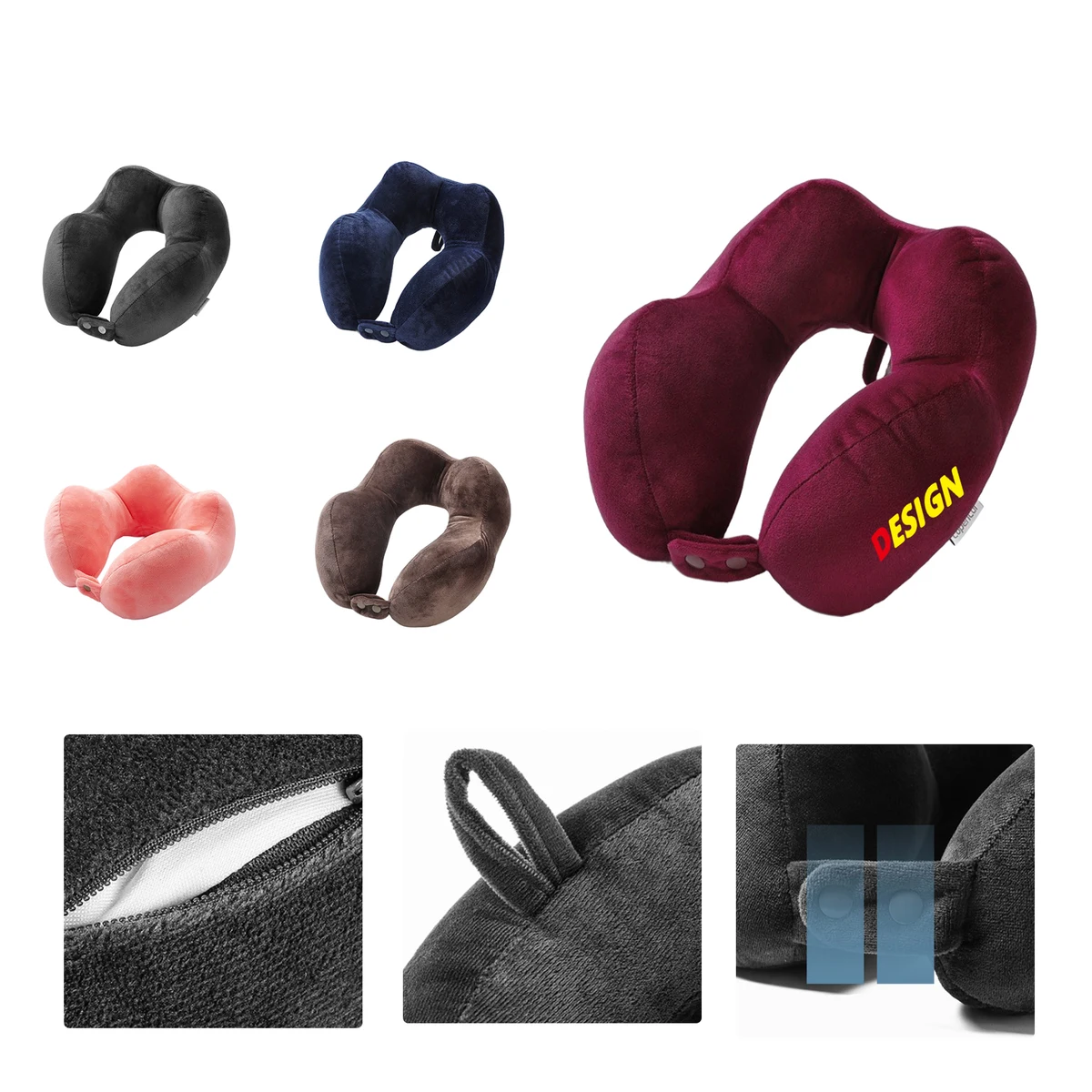MOQ50 Custom U-Shaped Travel Pillow With Logo 1