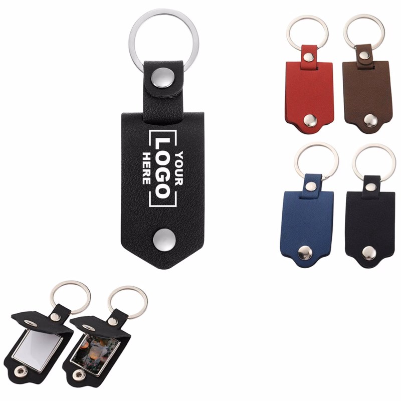 Leather Case Photo Frame Keychain