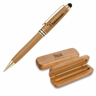 Eco-Friendly Bamboo Stylus Pencil Set (Gold/Black Trim Pencil)