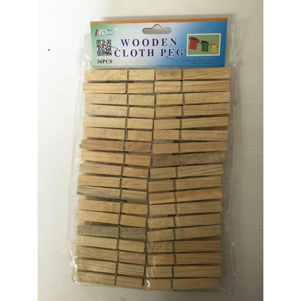 Wooden Clothespin Clips - Bamboo 20 Pack 1