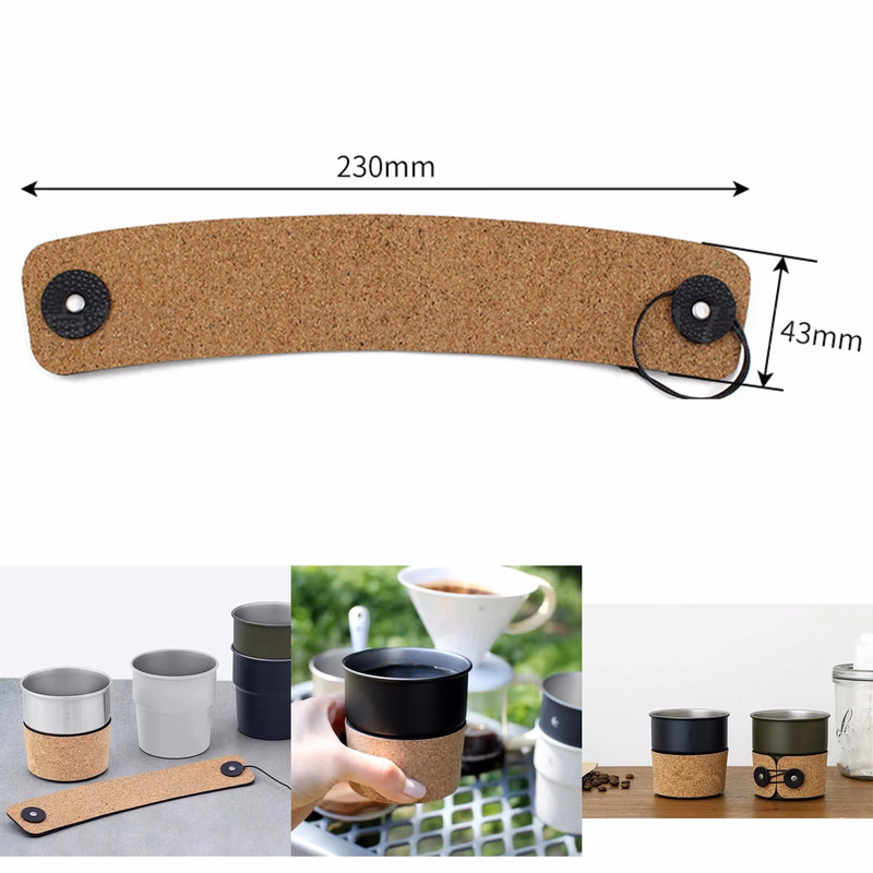 PU Leather Cork Pattern Cup Sleeves