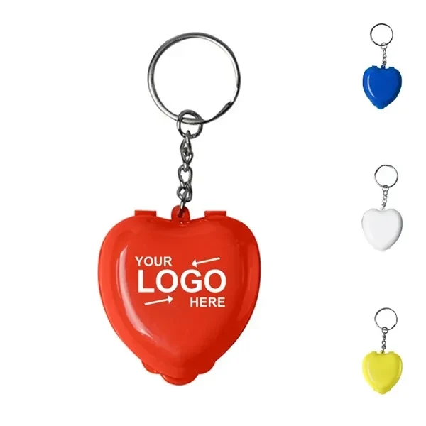 Custom Heart-Shaped CPR Face Shield Keychain — Emergency First Aid Essential 1