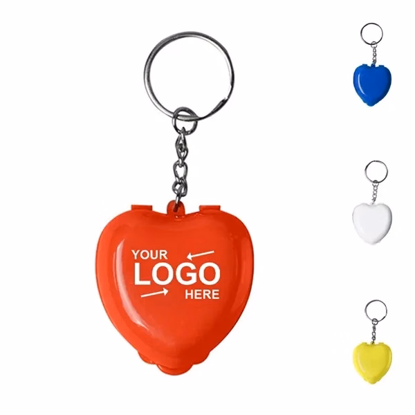 Custom Heart-Shaped CPR Face Shield Keychain — Emergency First Aid Essential