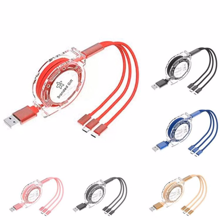 3-in-1 Retractable USB Type-C Charging Cable
